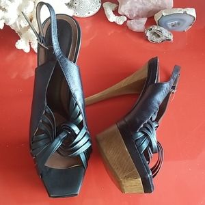 Marni green platform heels